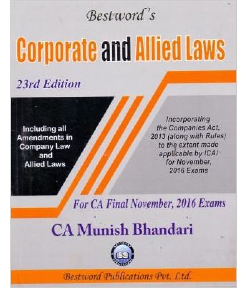     			Corporate And Allied Laws For C A Finalmay