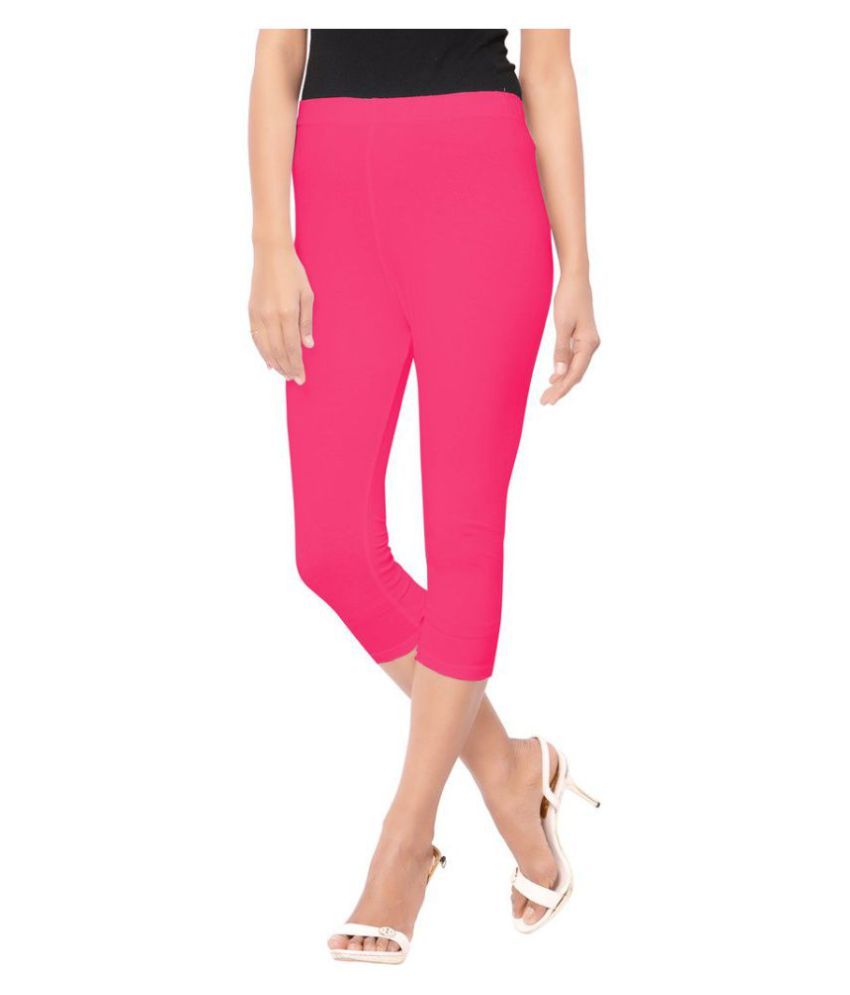 Cherry Pink 34 Th Plain Capri For Women Buy Cherry Pink 34 Th Plain 