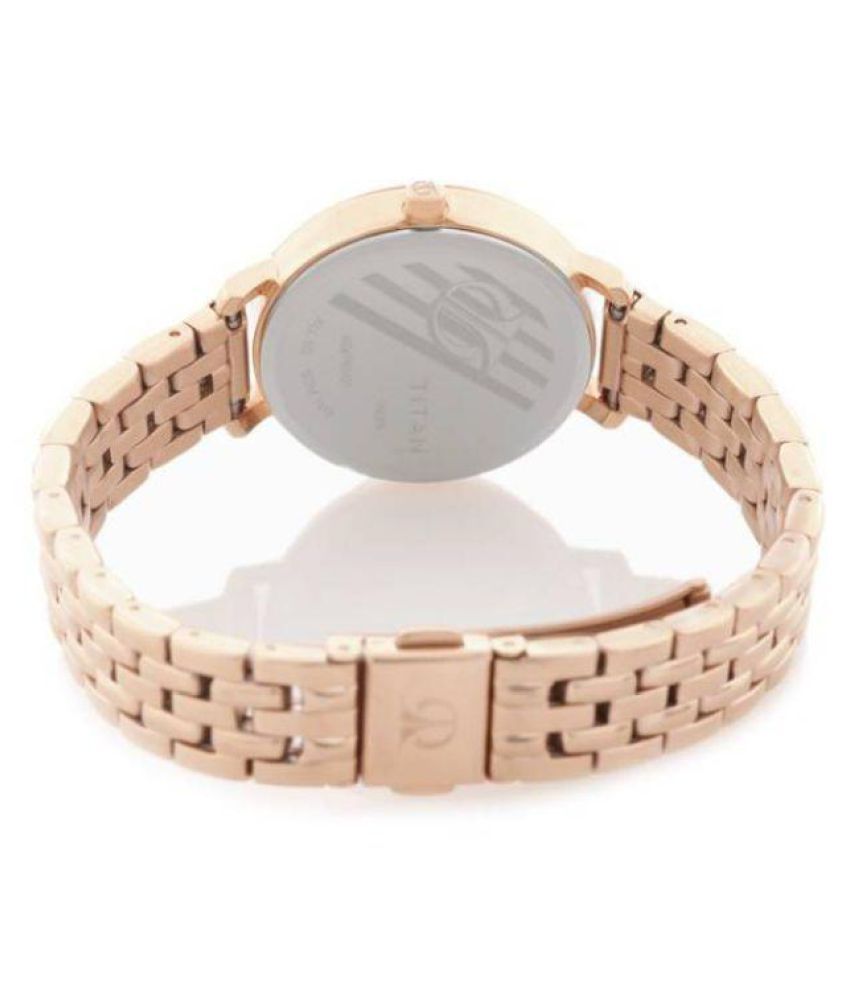 titan rose gold watch womens