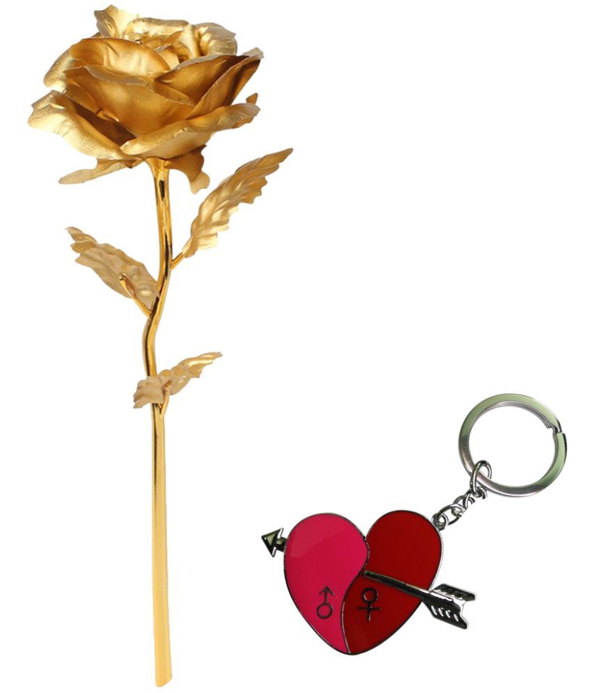 Gold Dust Alloy Valentine Roses Gold with Key Chain: Buy Gold Dust ...