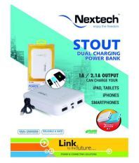 NexTech PB1050 - STOUT Dual Charging Power Bank 10400mAh BIS Certified Cells 10400 -mAh Li-Ion Power Bank