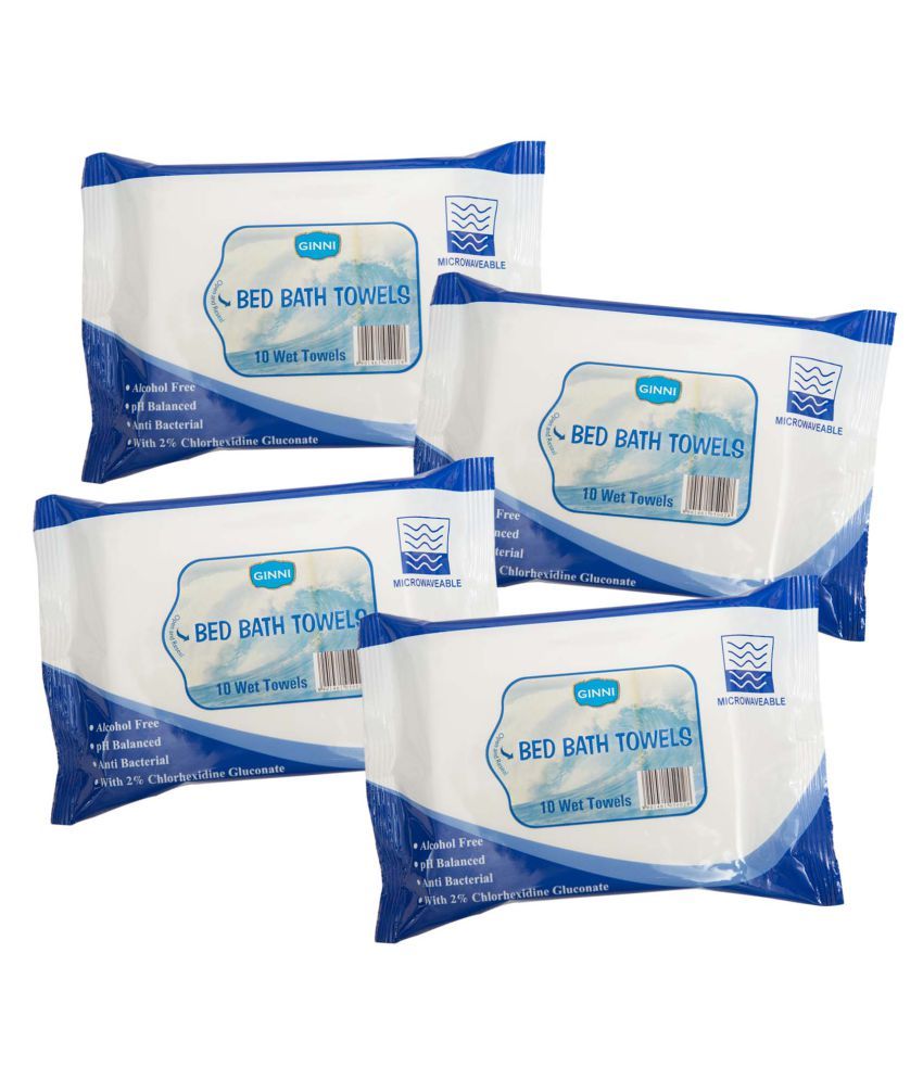Ginni BED BATH TOWELS Wet Wipes 4 no.s Pack of 10 Buy Ginni BED BATH
