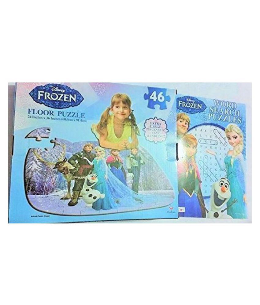 Kids Disney Frozen Floor Puzzle With Word Search Book 2 Counts