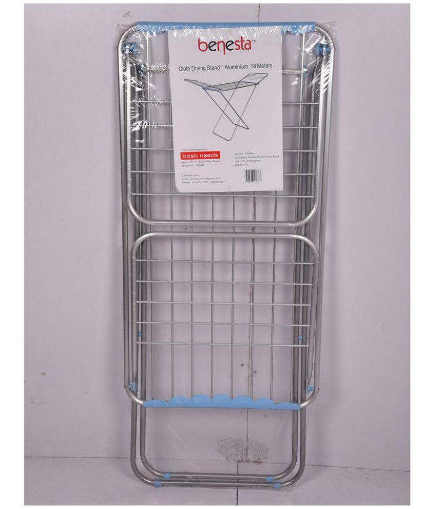 Benesta Aluminium Self Standing Cloth Stand Silver Buy Benesta Aluminium Self Standing Cloth