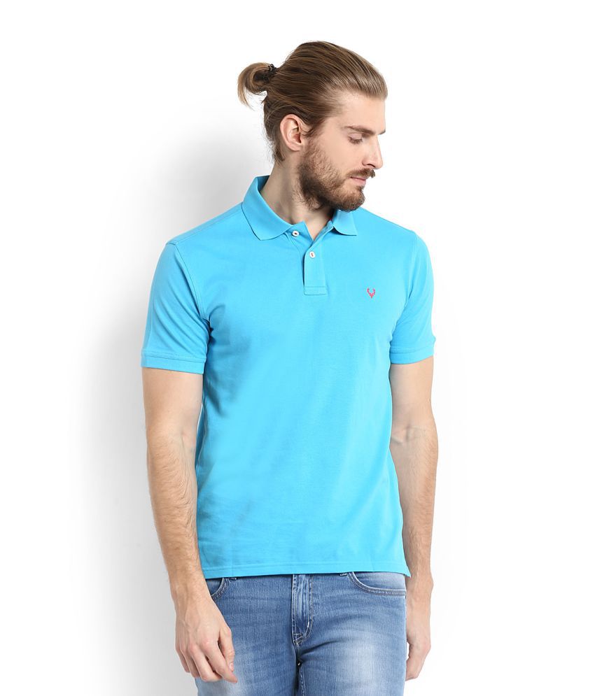 Allen Solly Blue Polo Neck T-Shirt - Buy Allen Solly Blue Polo Neck T ...