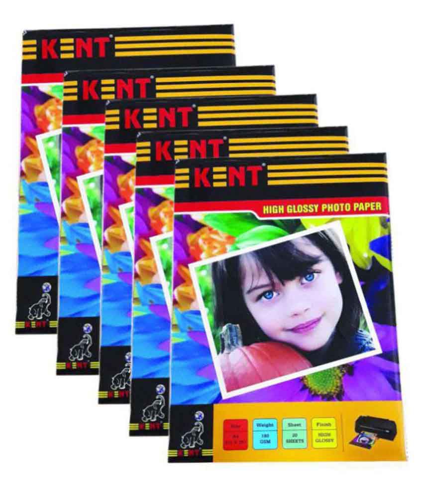     			Kent High Glossy Photo Paper A-4 Size - Pack of 5