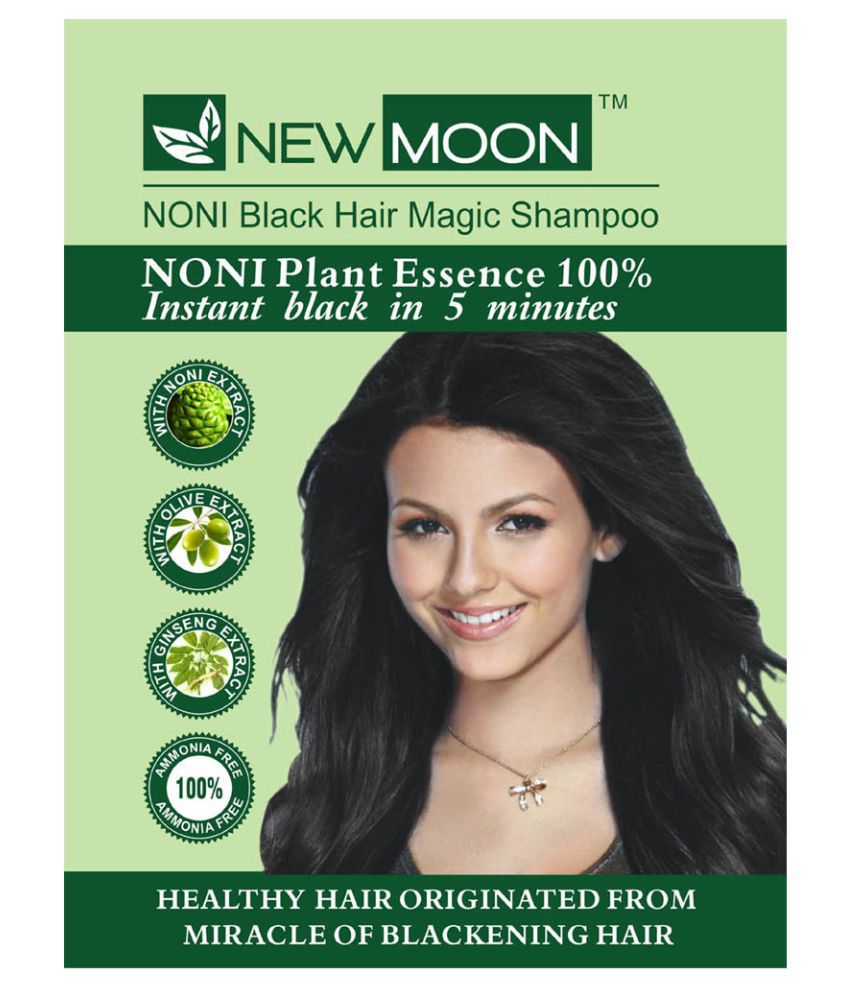 New Moon Noni colour dye for white hair for men Permanent Hair Color Black  Black 15 ml Pack of 10: Buy New Moon Noni colour dye for white hair for men  Permanent