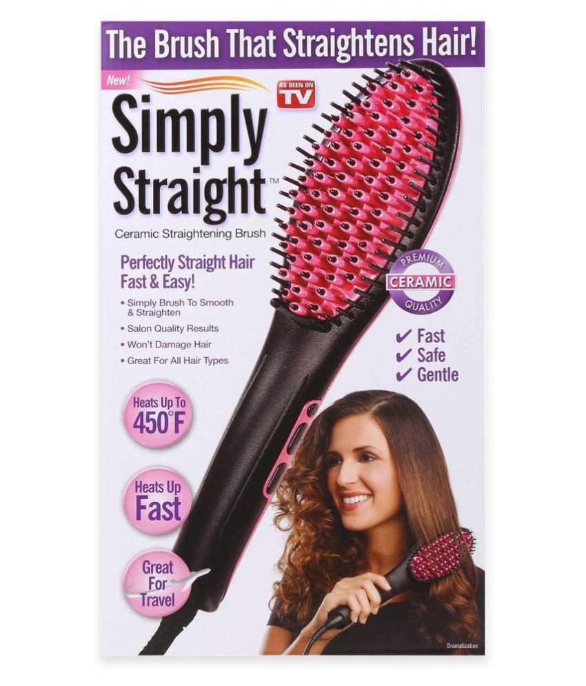 Angela Simply Ceramic Hair Straightener Brush Hair Straightener