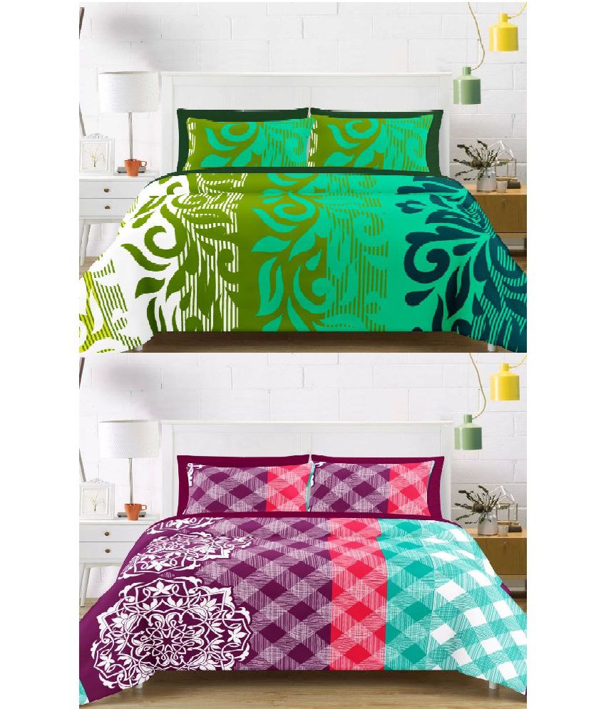     			Vintana Double Cotton Abstract Bed Sheet - Pack of 2