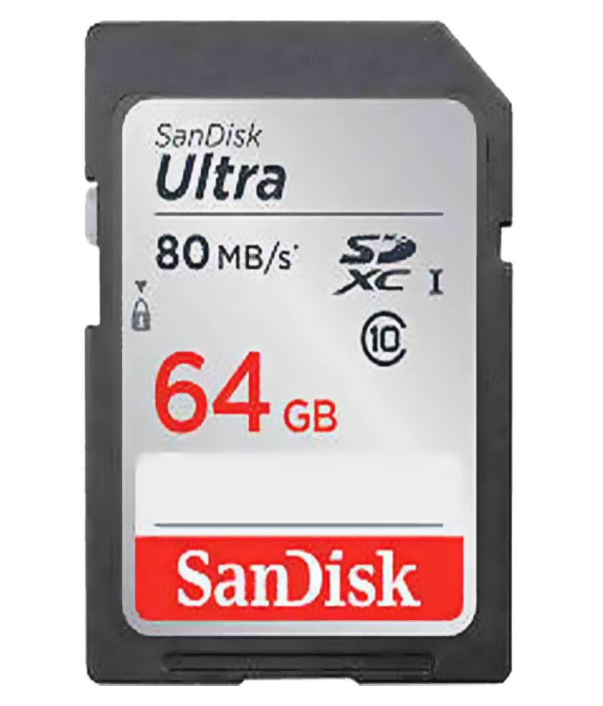     			SanDisk Ultra 64 GB SDHC 80 MB/s Class 10 Memory Card