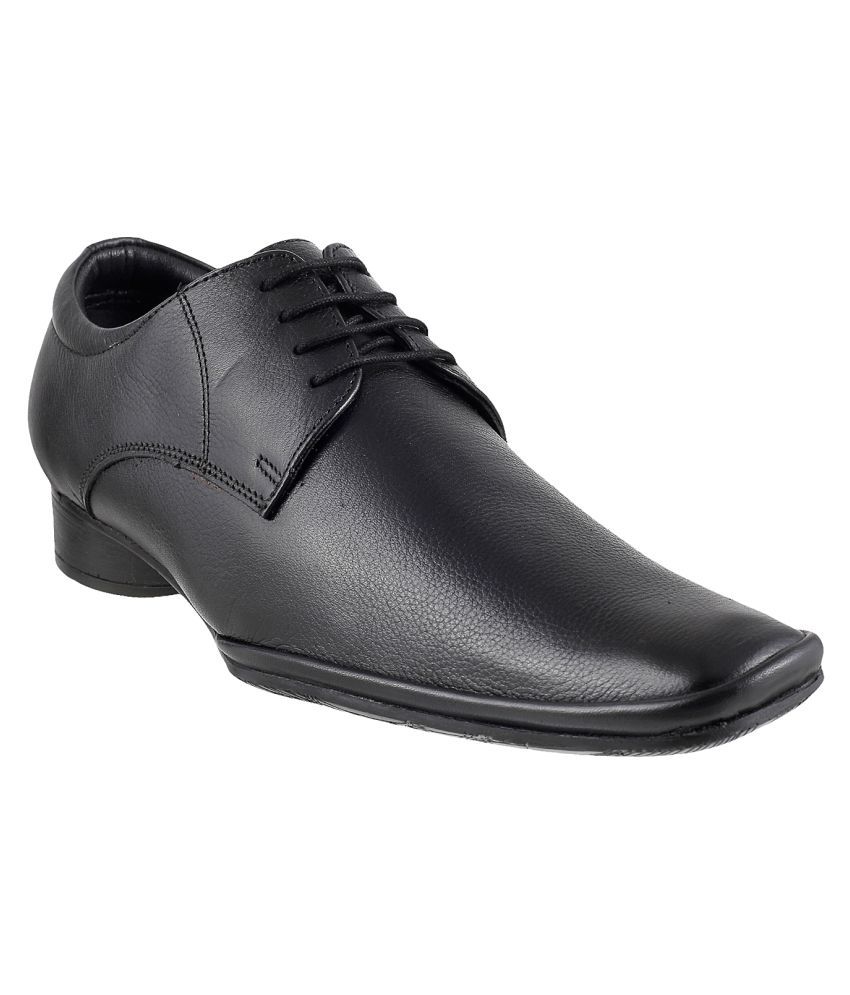     			Metro BLACK Office Genuine Leather Formal Shoes