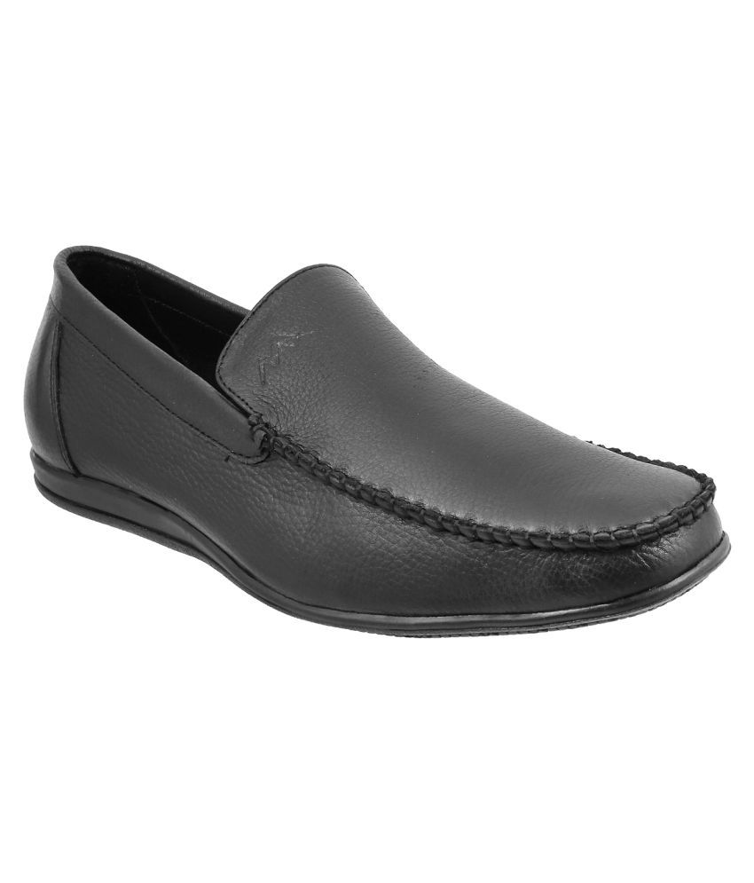     			Metro BLACK Slip On Genuine Leather Formal Shoes