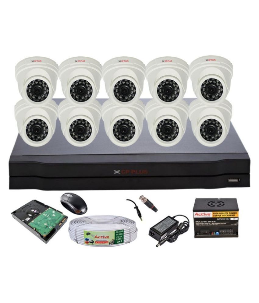 CP Plus HD 16CH DVR, CP Plus HD Dome Camera 10Pcs Surveillance Kit