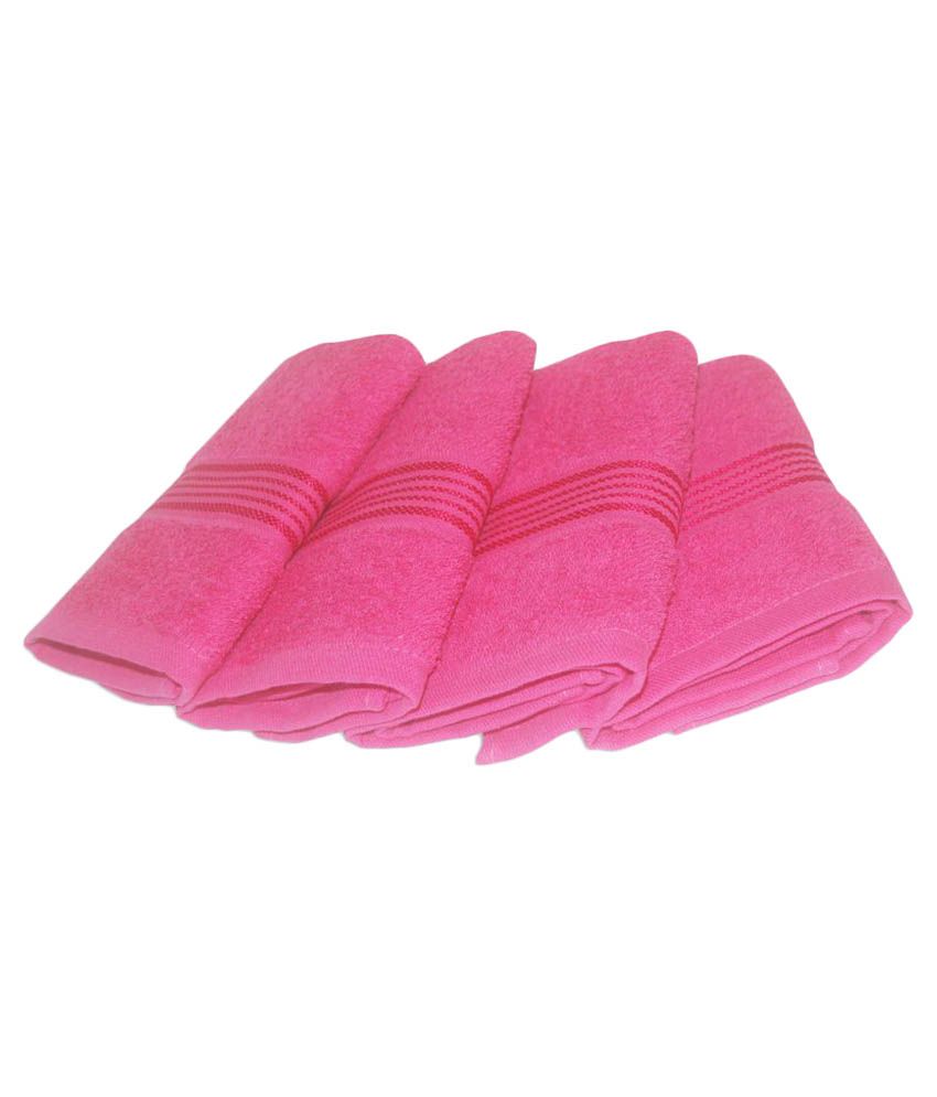 Bianca Set of 4 Non Terry Face Towel Pink - Buy Bianca Set of 4 Non ...