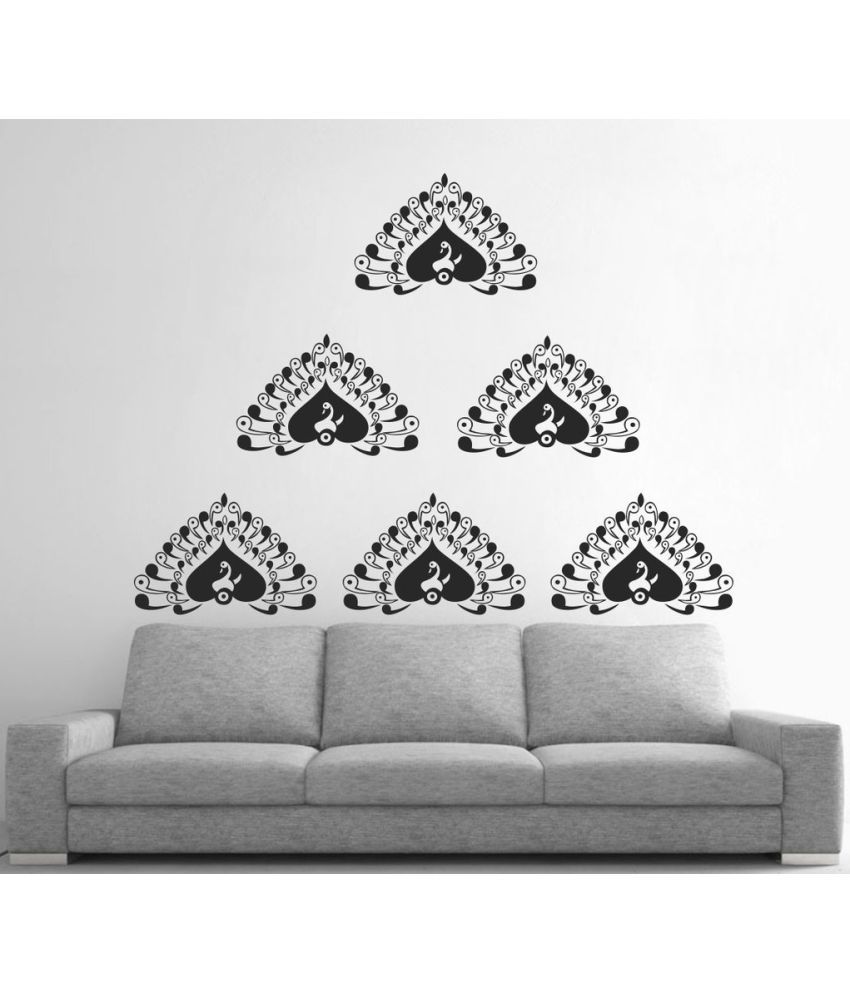     			Decor Villa Bengali motif Vinyl Black Wall Stickers