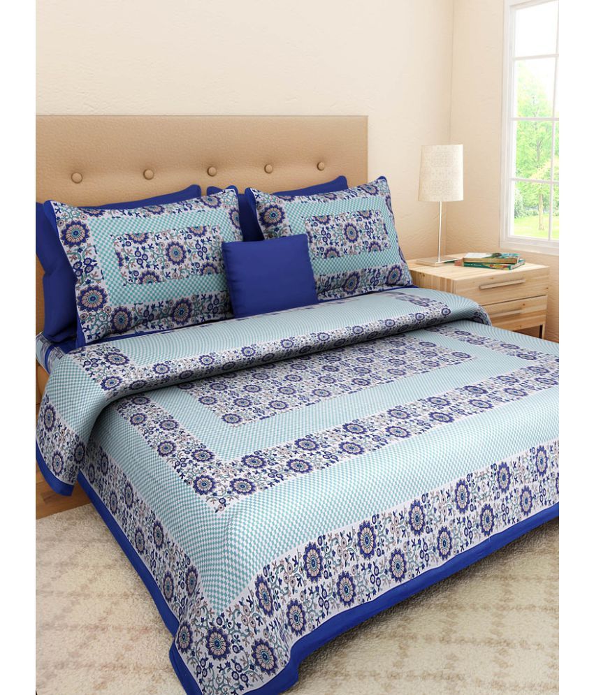     			UniqChoice Double Cotton Multicolor Printed Bed Sheet