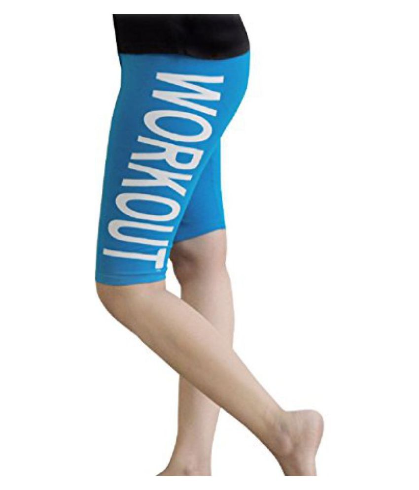 Buy MK Knee Length Printed Tight Blue 