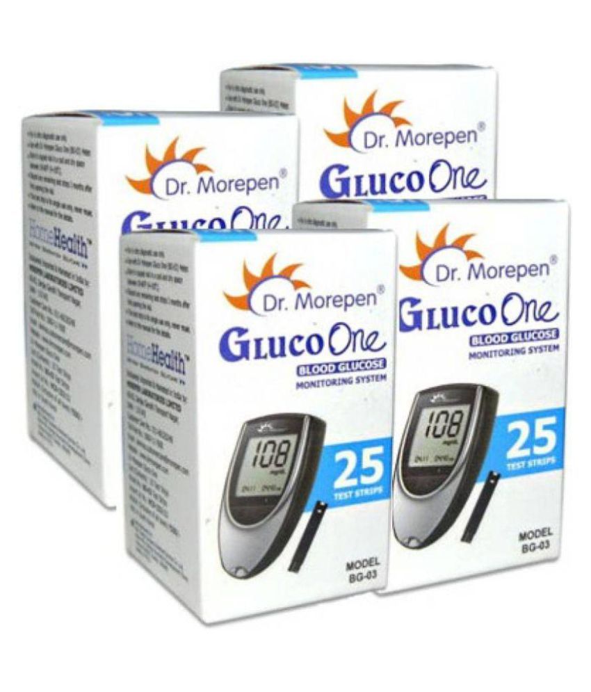 Dr. Morepen 25 TEST STRIPS COMBO OF 4 BG03 JULY'2019 Buy Online at