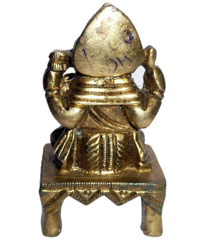 Brass Metal Ganesh on Bajath Statue by Bharat Haat BH01400: Buy Brass ...