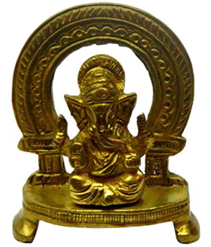 Brass Kaman Ganesh fine handicraft Statue by Bharat Haat BH03291: Buy ...