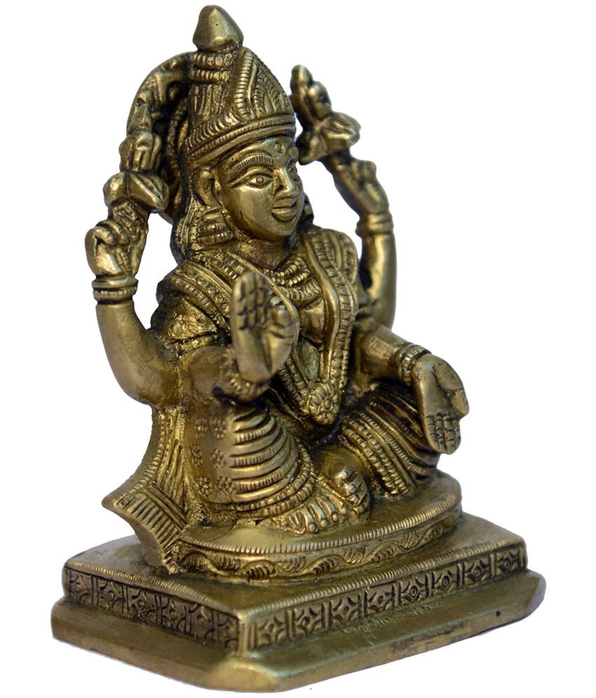 BHARAT HAAT Brass Metal Statue of Laxmi Devi Godess with Carving and Finishing Work Small in Size BH00984 BHARAT HAAT Brass Metal Statue of Laxmi Devi Godess with Carving and Finishing Work Small in Size BH00984