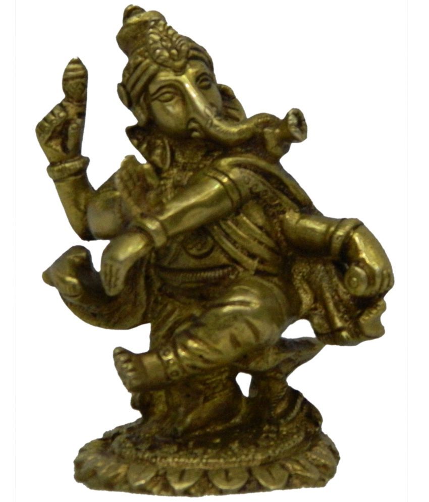 Pure Brass Metal God Dancing Ganesh Statue in Fine Finishing and ...