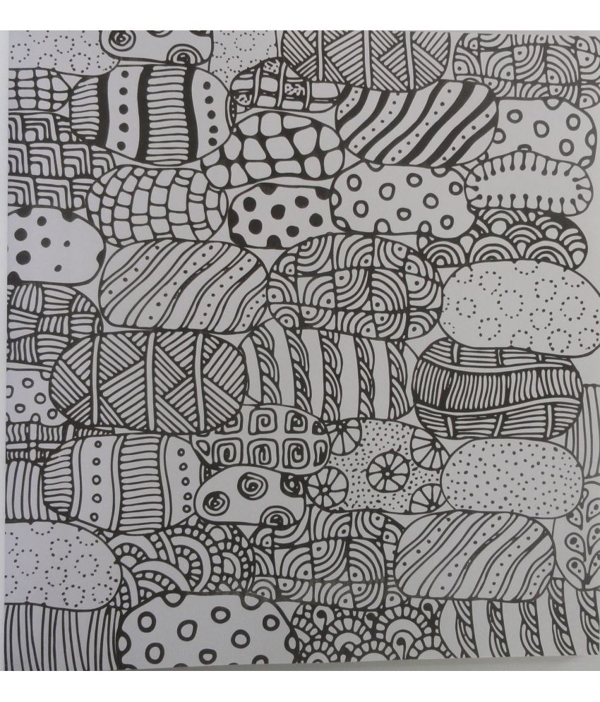 Doodle Colouring Book For Mindfulness Therapy Adults
