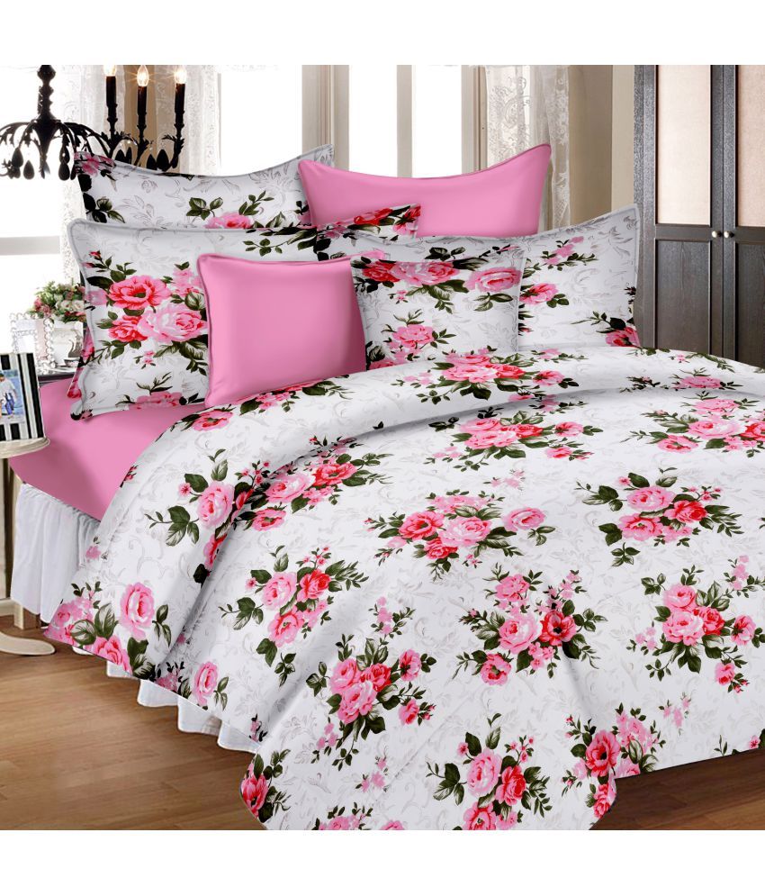 Ahmedabad Cotton Double Cotton White Floral Bed Sheet Buy Ahmedabad Cotton Double Cotton White