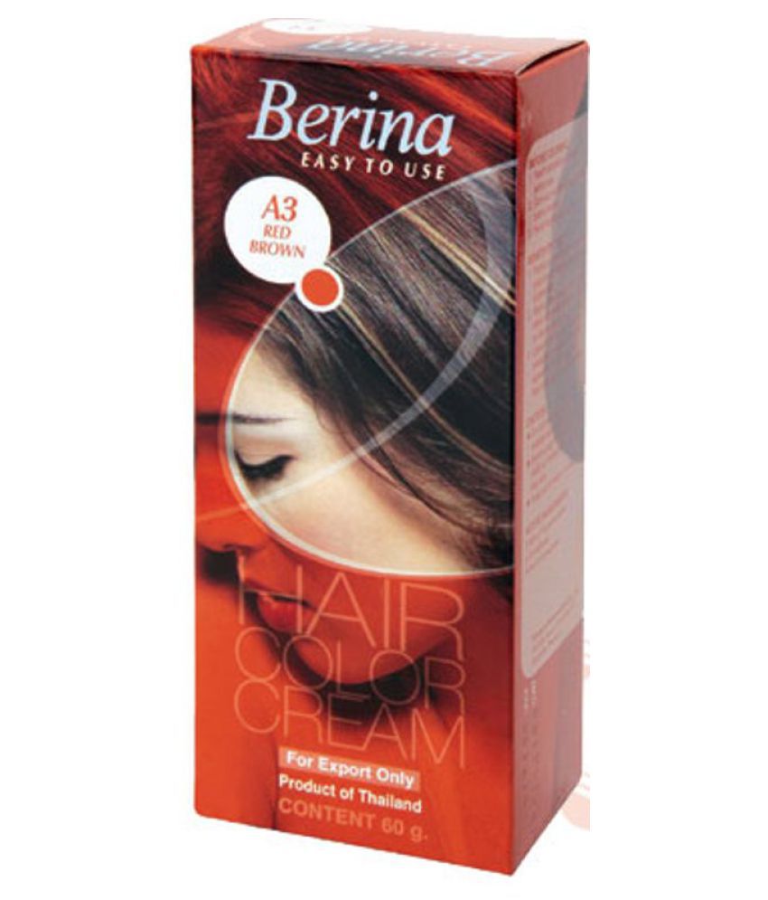     			BERINA HAIR CCOLOR CREAM A3 RED BROWN Permanent Hair Color Brown 60 gm
