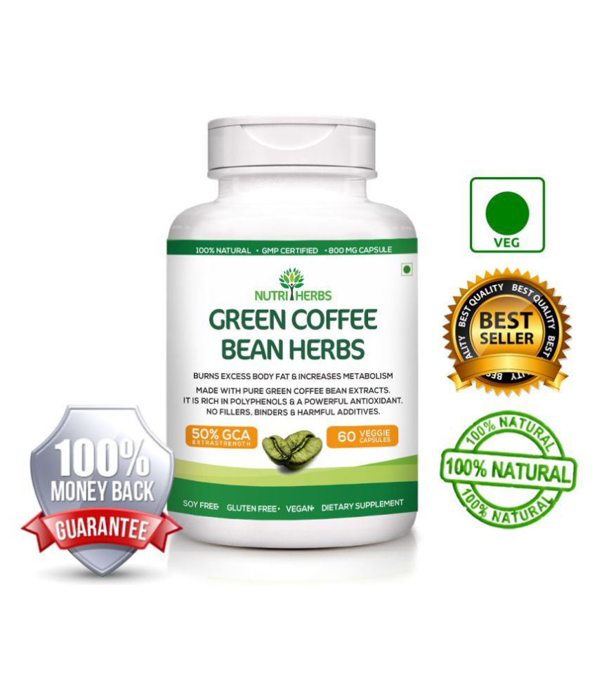 Nutriherbs Green Coffee (60 capsules ) 800 mg Natural Fat Burner Capsule