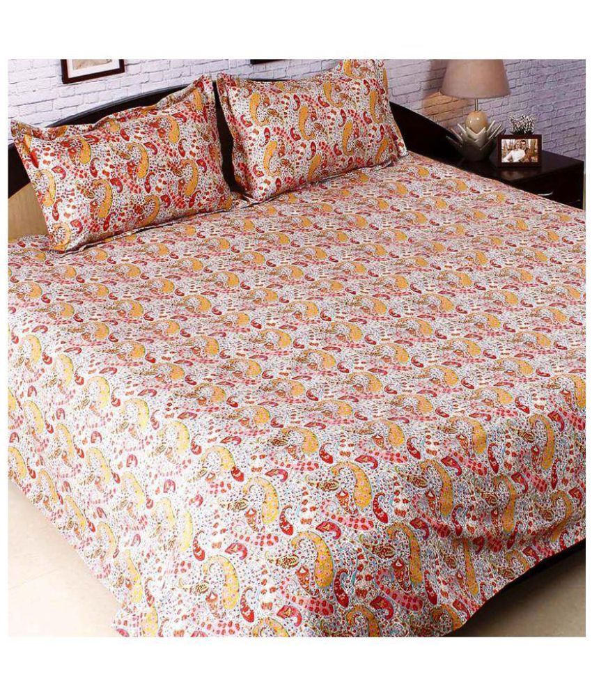 Tamirha Double Cotton Multicolor Paisley Bed Sheet Buy Tamirha Double