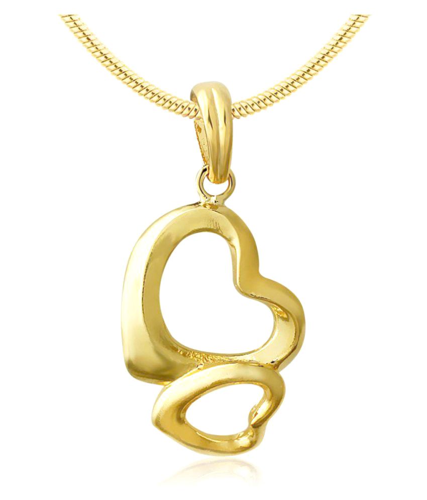     			Spargz Gold Plated Two Open Heart Pendant For Women AIP 142