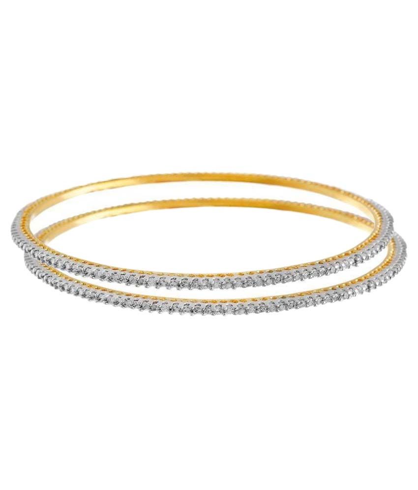     			JFL - Jewellery For Less White Pair of Bangles