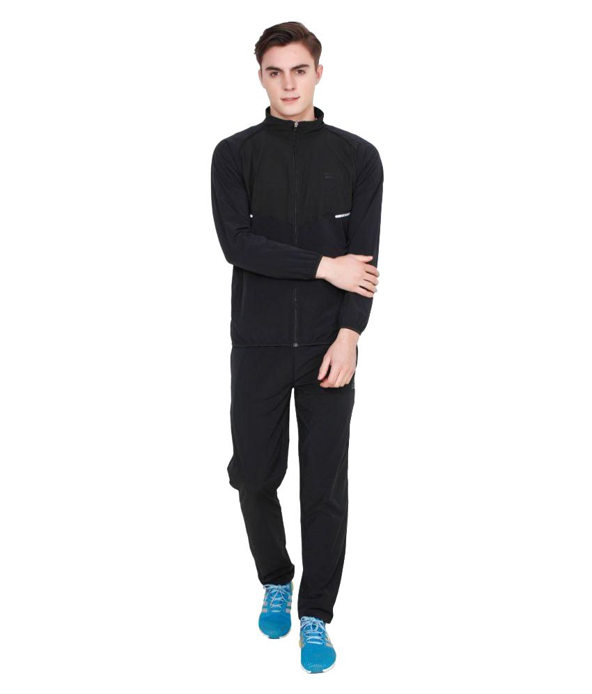 adidas black polyester tracksuit