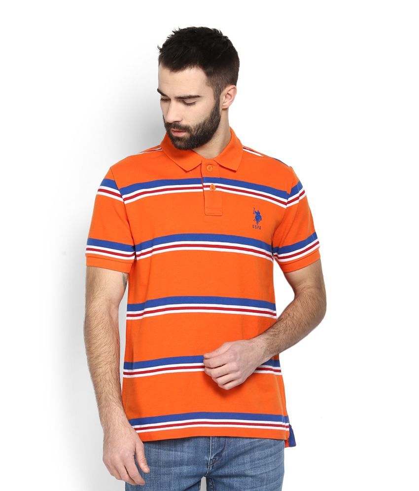 U.S. Polo Assn. Orange Regular Fit Polo T Shirt - Buy U.S. Polo Assn. Orange Regular Fit Polo T 