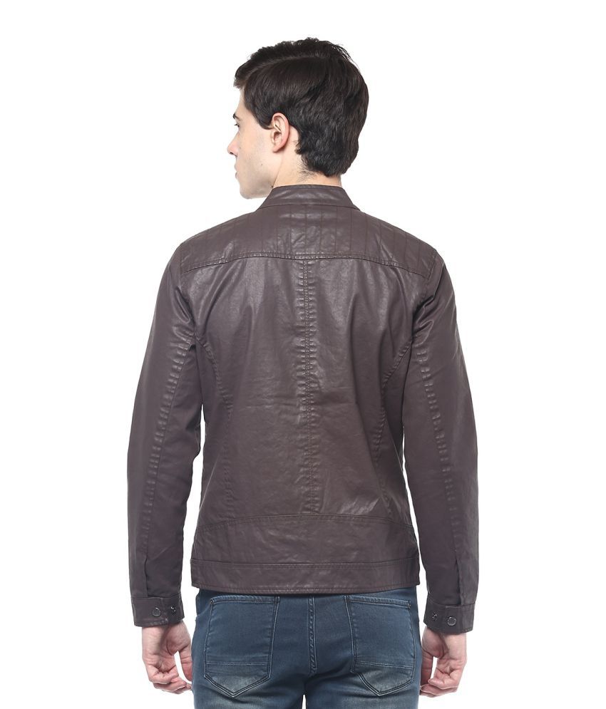 United Colors of Benetton Brown Leather Jacket - Buy United Colors of ...