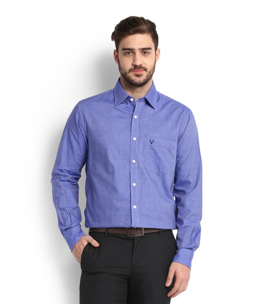 Allen Solly Blue Formal Regular Fit Shirt - Buy Allen Solly Blue Formal ...