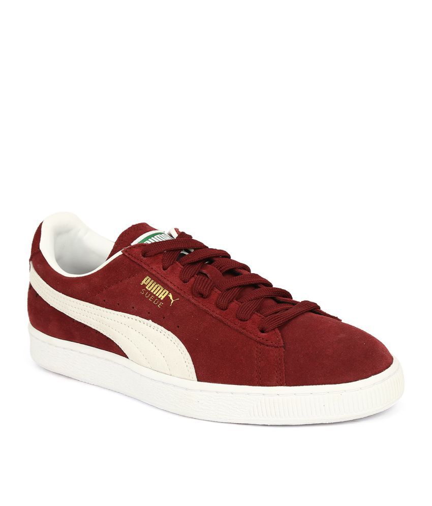 Puma Suede Classic Maroon and White Casual Shoes - Buy Puma Suede ...