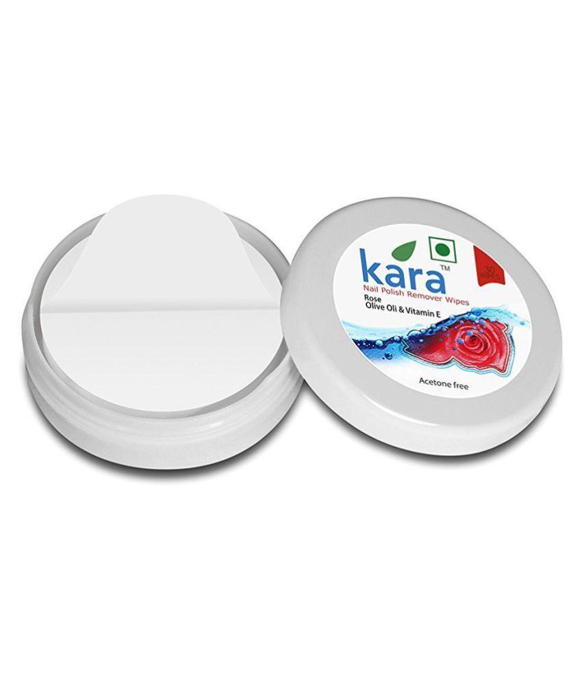 Kara Nail Polish Remover Wipes Rose 30pc (Pack of 6) Makeup Remover