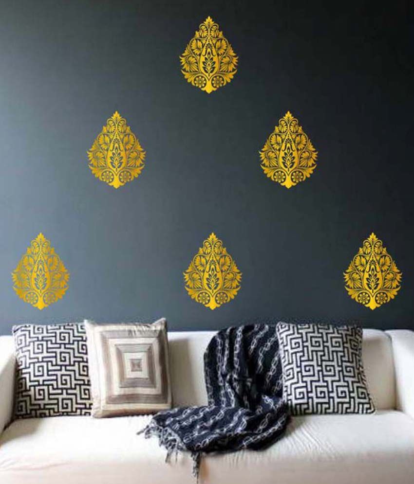     			Decor Villa Bengali Vinyl Gold Wall Stickers