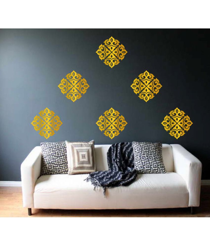     			Decor Villa Lakshmi Vinyl Gold Wall Stickers