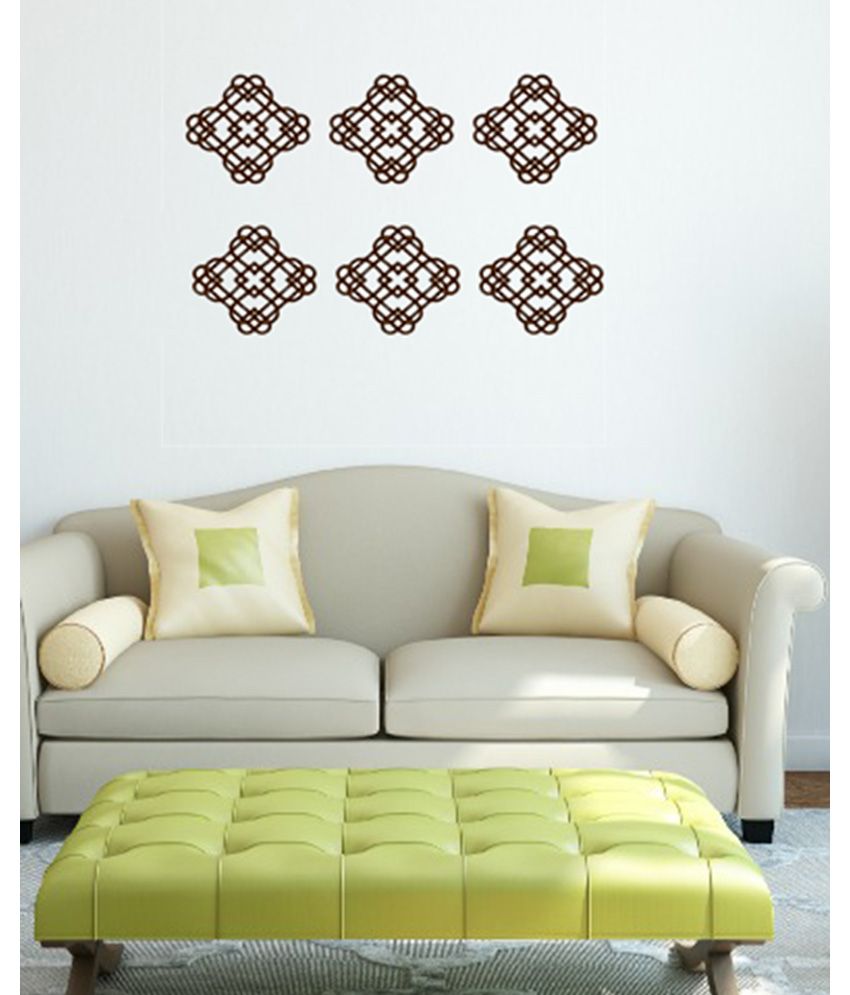     			Decor Villa Kolam Motif Vinyl Brown Wall Stickers