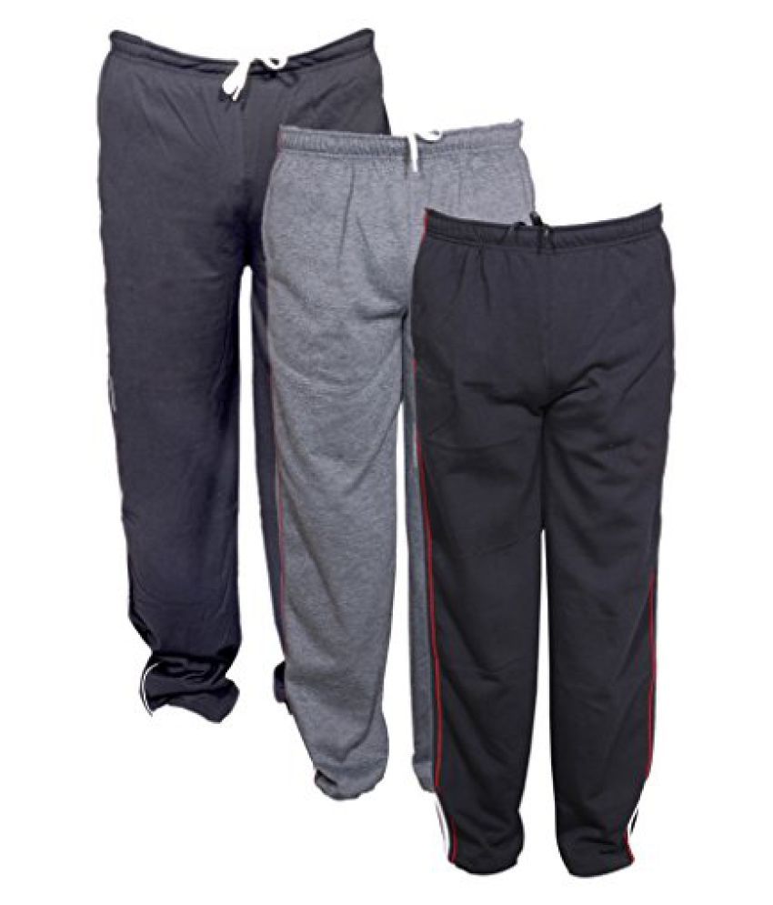 mens cotton track pants with zipper pockets pack of 3