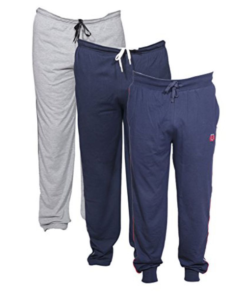 men's cotton track pants with zipper pockets pack of 3