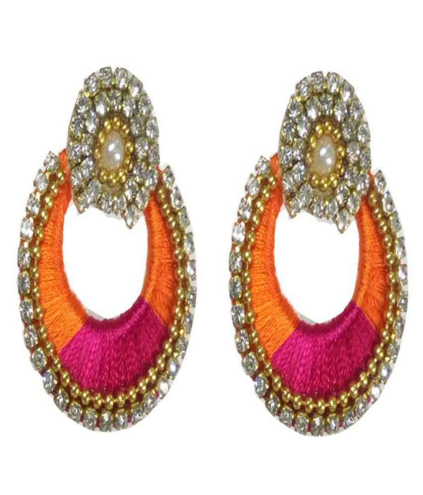 Crp Fashion Multicolour Silk Thread Chandelier Earrings Crp Fashion Multicolour Silk Thread Chandelier Earrings