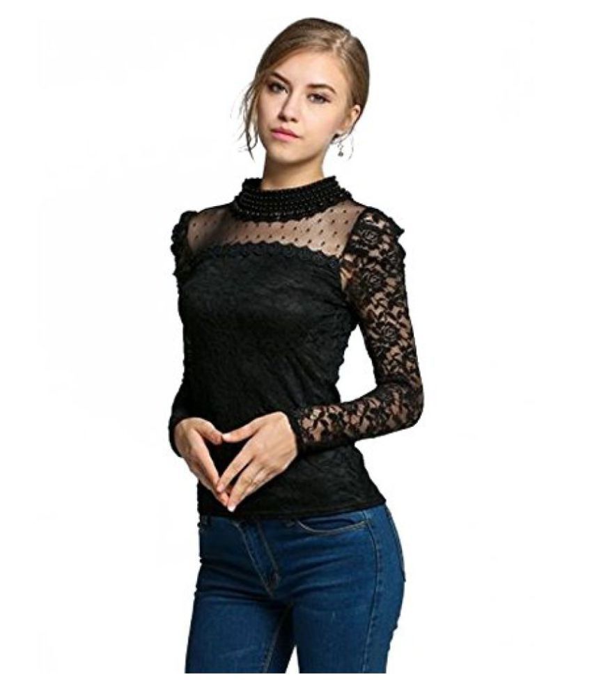 1410 Women Pearl Collar O Neck Full Sleeve Embroidered Lace Net Party Wear Top Blouse Buy 1410 Women Pearl Collar O Neck Full Sleeve Embroidered Lace Net Party Wear Top Blouse