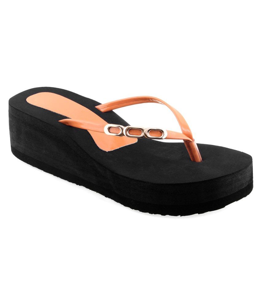 Shoelab Orange Wedges Heels Price in India Buy Shoelab Orange Wedges