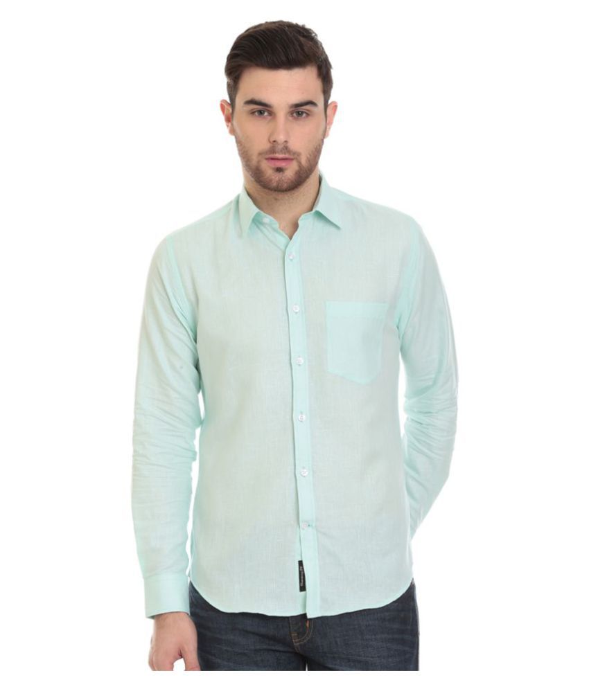 Linen Club Turquoise Casuals Slim Fit Shirt - Buy Linen Club Turquoise ...