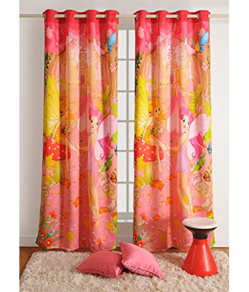 Swayam Curtain Concept Kids Digitally Printed Faux Silk Window Curtain - 48