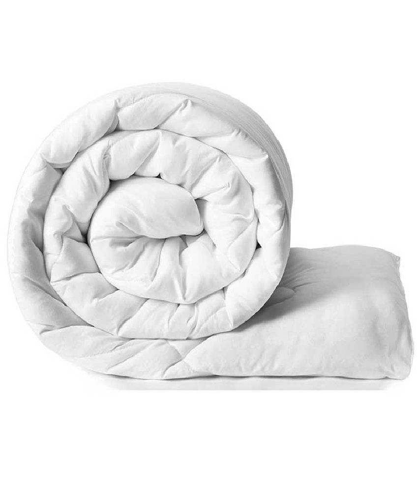     			Divine Casa Double Cotton White Plain Comforter Coordinated